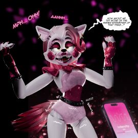 ahe_gao ahegao_face animatronic animatronic_female arms_raised female five_nights_at_freddy's five_nights_at_freddy's:_security_breach glamrock_mangle open_mouth orgasm orgasm_face pleasure pleasure_face pleasured pussy robot_girl rolling_eyes solo solo_female solo_focus vibrator vibrator_in_pussy vibrator_under_clothes yellow_eyes