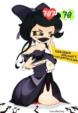 1girls 2d curiodaconty cyn_(murder_drones) cyntessa_(murder_drones) english_text female female_only humanoid light-skinned_female light_skin looking_at_viewer murder_drones necrophilia nightmare_waifu panties red_panties robot robot_girl robot_humanoid smile smiling solo tagme talking talking_to_viewer tessa_elliot text underwear visible_underwear white_background