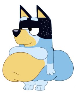 1boy 3_toes accurate_art_style anthro anthro_male anthro_only ass bandit_heeler big_ass blue_body blue_fur bluey_(series) bubble_ass bubble_butt canine chip_at_night dilf dog fat fat_ass fat_belly fat_male huge_ass male male_anthro male_only moobs multicolored_body navel obese obese_male overweight tagme thick_thighs transparent_background wide_hips