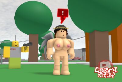 1boy 1girls 3d amy_(roblox_model) artist_name bazooka breasts classic crimstuff female male nipple_piercing nipples nude nude_female outdoors piercing pussy retro roblox robloxian rocket_launcher tagme