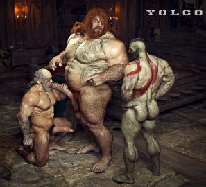3boys 3d age_difference ass bald bald_male bara beard big_ass big_butt blowjob completely_naked completely_nude facial_hair fat_ass fat_butt fat_male father_and_son gay ginger ginger_hair god_of_war group_sex hairy hairy_ass hairy_chest hairy_legs hairy_male huge_ass huge_butt kratos large_ass large_butt long_hair male male/male male_only massive_ass massive_butt multiple_boys multiple_males muscles muscular muscular_arms muscular_ass muscular_male naked naked_male nude nude_male obese obese_male odin old_male older_male older_male_and_younger_male oral_sex penis red_hair sucking_penis thick_ass thick_butt thick_thighs thor_(god_of_war) threesome yaoi yolco