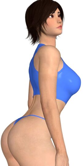 1girls 3d ass blue_panties blue_tank_top female female_only kazama_asuka panties tank_top tankini tekken thong xiaochan99 xnalara