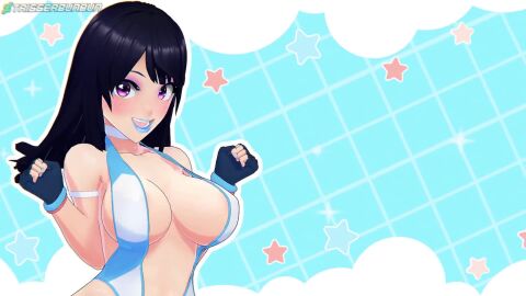 2girls 3d ahe_gao angry animated animated_background announcer artist_name asian asian_female ass ass_crack bald bangs bashful bicep_strap black_hair blender_(software) blue_lipstick blue_nails blush bouncing_breasts breasts choke_hold choking_with_thighs cleavage_cutout colorful_background dancing deviantart deviantart_username dialogue english english_text eyelashes eyeliner eyeshadow fists_clenched flexing gloves grey_body grey_eyes hand_over_mouth hands_on_knees happy instant_loss japanese japanese_female k.o kimiko_(triggerbunbun) large_breasts leaning_forward leotard lewd_expression lipstick longer_than_one_minute loser_gesture losing_consciousness losing_fight makeup music nail_polish one_eye_closed open_mouth pale-skinned_female pale_skin peace_sign pointing pointing_at_viewer pressing_breasts_together rear_naked_choke saliva saliva_on_chin shocked sound sound_effects speed_lines star_on_body stars_on_ass stars_on_thighs sweat tagme tears teeth_showing text text_bubble thick_thighs thighhighs thighs tongue_out triggerbunbun v video violet_eyes voice vroid wrestler wrestling wrestling_outfit