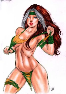 1girls anna_marie convenient_censoring female female_only joe_lima loincloth marvel marvel_comics pelvic_curtain rogue_(savage_land) rogue_(x-men) savage_land solo tagme x-men