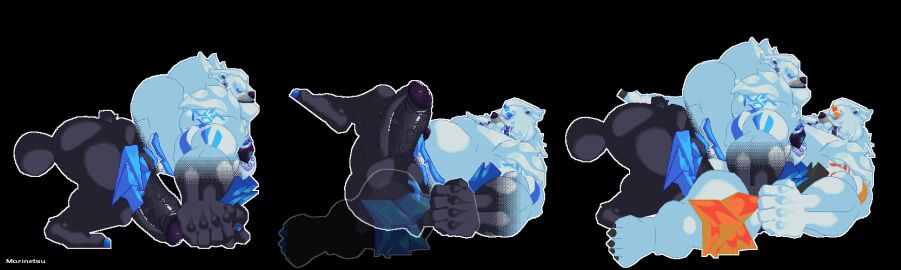 anal anal_sex animated anthro ass bara bear big_muscles big_penis bodily_fluids clothing cum cum_in_ass cum_inside deity digital_media_(artwork) feet from_behind_position from_front_position genital_fluids genitals hi_res huge_cock huge_muscles humanoid_genitalia idle_animation league_of_legends legwear loop lying m.u.g.e.n male male/male mammal missionary_position moobs morinetsu muscles muscular muscular_anthro muscular_male nipples on_back penetration penis pixel_(artwork) riot_games sex short_playtime side_view tail tail_motion tencent thigh_highs translucent ursine volibear yaoi