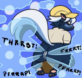 absurd_res ambiguous_gender animal_crossing anthro ass big_ass big_butt blue_body blue_fart_cloud blue_fur blush clothing derpaggedon duo facesitting fart fart_cloud fart_fetish farting_on_another farting_on_face flat_cap fur hat headgear headwear hi_res human kicks_(animal_crossing) male male/ambiguous mammal mephitid nintendo onomatopoeia pawpads paws pink_nose pink_pawpads purple_eyes raised_tail simple_background sitting_on_another skunk sound_effects striped_skunk stripes tail tan_clothing text unusual_fart villager_(animal_crossing)