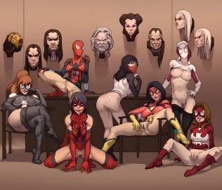 6+girls 7girls anya_corazon areola areolae ashley_barton bare_ass bare_breasts breasts character_request cheese-ter cindy_moon costume cum cum_in_pussy cum_on_body curvy curvy_body curvy_female curvy_figure female female_only fit fit_female gore guro gwen_stacy half_naked happy happy_female head inside jessica_drew jessica_drew_(ultimate_marvel) julia_carpenter legs legs_apart licking_lips light-skinned_female light_skin lips looking_at_viewer male male_ryona marvel marvel_comics mask masked_female mayday_parker mounted mounted_trophy multiple_females multiple_girls muscular muscular_female nipples pubic_hair pussy sexually_suggestive silk silk_(marvel) sitting_on_chair sitting_on_floor spider-bitch spider-gwen spider-man_(series) spider-verse spider-woman spider_girl spider_woman standing strong strong_female suit table tagme tagme_(character) tracyscops ultimate_spider-man ultimate_spider-woman violence wanting_sex