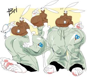 ass athletic athletic_female big_feet big_hands breasts bunny busty clawed_feet claws feet female freebird11 giantess hare huge_ass huge_breasts hyper_feet hyper_hips muscular nurse rabbit red_eyes small_head solo sweat_pants sweater thick_ass thick_legs venus_body wide_hips