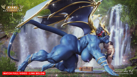 16:9 3d 3d_background anthro ass big_ass big_breasts big_butt bodily_fluids breast_milking breast_squeeze breast_squish breasts conceptartvl digital_media_(artwork) dragon duo english_text erect_nipples female genitals group hi_res huge_breasts human humanoid interspecies lactating male male/female male_human mammal membrane_(anatomy) membranous_wings milk mythological_creature mythological_scalie mythology nipples nude pussy scalie size_difference spread_legs spread_wings spreading squeezing squish tail text thick_thighs url wide_hips widescreen wings