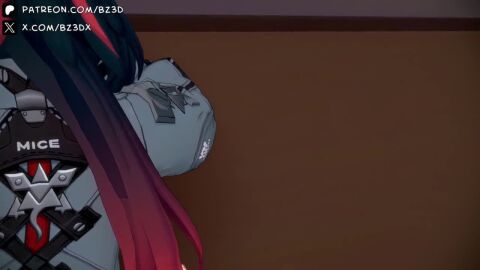 1futa 1girls 3d animated belle_(zenless_zone_zero) bent_over black_hair blue_hair bz3dx doggy_style female female_penetrated futa_on_female futanari jane_doe_(zenless_zone_zero) longer_than_30_seconds open_clothes pantyhose pov ripped_pantyhose sex sex_from_behind sound standing standing_sex tagme tail uncensored video zenless_zone_zero zhu_yuan