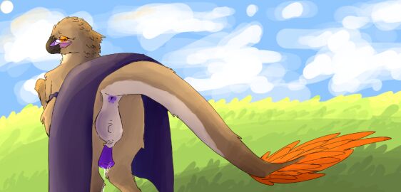 animal_genitalia animal_penis blush bodily_fluids bottomwear clothed clothing clothing_lift dinosaur dripping dromaeosaurid equine_genitalia equine_penis feathers female feral genital_fluids genitals hexapod male mammal penis precum prehistoric_species reptile scalie skirt skirt_lift staggered_prose taur theropod