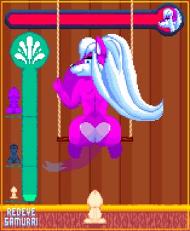 anal animated anthro ass belly belly_expansion belly_inflation big_ass big_belly big_breasts big_butt breasts cum cum_in_ass cum_inside cumflation dildo dildo_in_ass dildo_insertion dildo_sitting ejaculation female fur game_over gif health_bar inflation k.o. knotted_dildo knotting large_insertion money naked nude open_mouth penetration pink_body pink_fur pixel_art redeye_samurai_(artist) sex_toy simple_background smile solo spread_legs tail teeth white_hair yuni_hermit