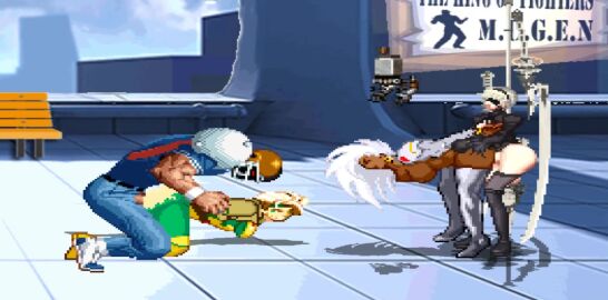 1boy 1futa 2d 2girls all_fours alternate_breast_size animated ass ass_exposed ass_out audible_creampie audible_ejaculation balls big_ass big_breasts big_penis bouncing_breasts breasts breasts_bounce brian_battler clothed cum cum_in_pussy cum_in_uterus cum_inside defeated defeated_heroine doggy_style ejaculation exposed_ass female fucked_from_behind futa_on_female futanari gettag grabbing grabbing_from_behind group group_sex large_breasts larger_male m.u.g.e.n male marvel moaning mp4 mr.vodka mugenfutacharsmaker muscular muscular_male music nier:_automata penis pixel_art rogue_(x-men) sex sex_from_behind snk sound sprite standing standing_sex storm_(x-men) tagme the_king_of_fighters thick_legs thick_thighs vaginal_penetration video yorha_2b