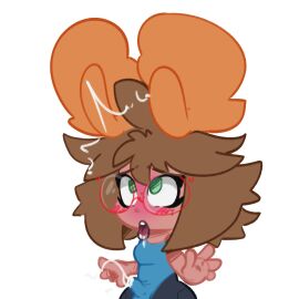 1futa 2024 4_fingers animal_humanoid antlers blue_clothing blueberry_(blueberrygriz) blueberry_grizzly_(blueberrygrizzly) blueberrygrizzly bodily_fluids breasts brown_hair bulge chibi clothed clothing cum cum_in_clothing cum_through_clothing cumshot deer deer_humanoid detailed_bulge drooling ejaculation erection erection_under_clothing eye_roll eyewear fingers fully_clothed futa_only futanari genital_fluids genital_outline glasses green_eyes hair hi_res horn humanoid humanoid_penis intersex light-skinned_futa light_skin mammal mammal_humanoid open_mouth orgasm penis penis_outline rolling_eyes round_glasses saliva short_hair simple_background solo standing tongue tongue_out wearing_glasses wet wet_clothing white_background