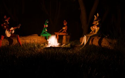 3d animatronic beak big_breasts bonfire bonnie_(disembowell) breasts casual_nudity chica_(disembowell) chicaxmangle female female/female five_nights_at_freddy's forest foxy_(disembowell) foxy_(fnaf) freddy_(disembowell) furry guitar kinves mangle_(disembowell) mangle_(fnaf) naked night robot_girl sleeping sleeping_nude sleeping_on_partner toy_bonnie_(fnaf) toy_chica_(fnaf) toy_freddy_(fnaf)