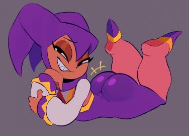 1girl ass big_ass brat bubble_ass bubble_butt donkozoid female female_focus grin legs_up lying_on_stomach nights nights_into_dreams sega sharp_teeth solo_female suggestive teasing