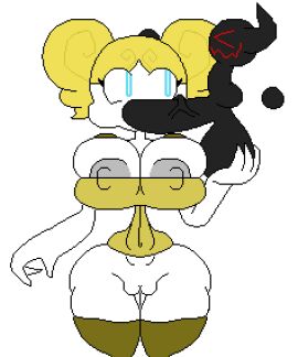 1boy 1girls areolae big_breasts big_penis blowjob breasts female front_view huge_cock hyper-thin_waist keelgabeytheart male nipples oral oral_sex original original_characters penis pussy size_difference someone_else's_oc standing thighhighs