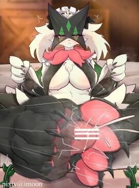 4_toes anthro barefoot big_breasts blush bodily_fluids boots breast_curtains breasts censor_bar censored censored_genitalia censored_penis claws clothing cum cum_on_feet domestic_cat dominant dominant_female duo feet felid feline felis female female_on_human first_person_view foot_fetish foot_focus foot_play footjob footwear furry generation_9_pokemon genital_fluids genitals heart_symbol hi_res high_heeled_boots high_heels human human_on_anthro human_pov humanoid_feet interspecies maid_hat maid_headdress maid_uniform male male/female male_on_anthro male_on_bottom male_pov mammal meowscarada musk musk_clouds musky_feet nails nintendo on_bottom pawpads penile penis plantigrade pokemon pokemon_(species) sex shoes smelly smelly_feet smile soles steamy_feet stink_fumes submissive submissive_male sweat sweaty_feet toe_claws toes two-footed_footjob uniform yimoon640