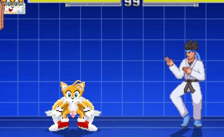 2_tails 3rd_party_watermark accidental_erection accidental_exposure animated blush_stickers boner canine_genitalia canine_penis covering_crotch covering_erection embarrassed embarrassment fox gif human human_male intro kung_fu_man looking_at_viewer looking_down m.u.g.e.n male male/male male_only multi_tail not_public_mod on_model orange_fur penis pixel_animation pixel_art pixelpheromones project_x_love_potion_disaster sonic_(series) sonic_the_hedgehog_(series) sweat tails tails_the_fox younger_male