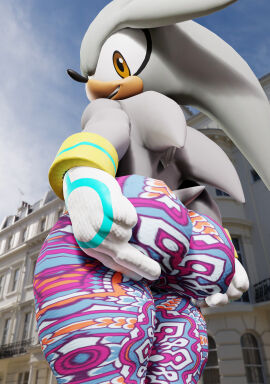 3d 3d_(artwork) anotherdrew anthro anthro_only ass big_ass big_butt bubble_ass bubble_butt femboy flare_pants forbidden_pants furry furry_only highres male male_only self_upload silver_the_hedgehog sonic_(series) sonic_the_hedgehog_(series) tight_pants