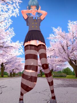 1futa 3d big_penis blue_hair bulge cock_shock erection_under_clothes futa_only futanari huge_cock hyper hyper_penis hyper_problems intersex jdelta outdoors penis penis_in_thighhighs penis_longer_than_knee school_uniform skirt stockings stretched_clothing striped_legwear striped_thighhighs suki_chinbokki surprised surprised_by_penis surprised_expression thighhighs very_long_penis zettai_ryouiki