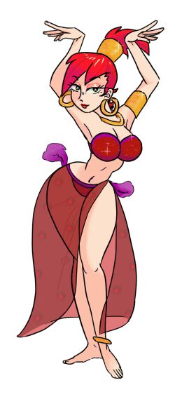 1girls belly_dancer belly_dancer_outfit cartoon_network cryingcthulhu dancer dancer_outfit digital_art female foster's_home_for_imaginary_friends frankie_foster gold_jewelry harem_girls_(aladdin)_(cosplay) red_bikini