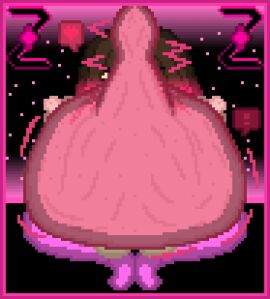 ! 1futa akumu_(glitchtale) balls bete_noire big_breasts big_penis blob breasts brown_hair continuous_ejaculation cum cum_in_mouth cum_inside cumflation excessive_cum fellatio forced_oral futa_only futanari glitchtale heart inflation nervous nervous_sweat nipples overflow overflowing_cum penis pink_eyes pink_hair pixel_art self_upload smirking sweat undertale undertale_(series) zixy