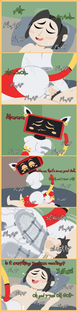 absurd_res anal anthony_(c.c.c.) anthro bed bedroom black_hair breast_grab breasts comic domestic_cat duo english_text felid feline felis female female_on_top floating_hands for_a_head furniture green_eyes grey_nipples hair hand_on_breast hi_res human human/robot internal internal_anal long_image machine male male/female mammal monitor_head nipples object_head on_bottom on_top piercing profanity reverse_cowgirl_position robot sex shane_frost sierra_(shane_frost) sound_effects tall_image text white_body white_skin