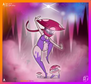 agonywelds angelsagony anthro ass breasts cleavage female fungy glow glowing_eyes lewd mushroom night_cap_(pvz:bfn) ninja plant plant_girl plants_vs_zombies pose thick_ass thick_thighs thighs