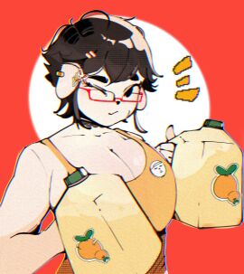 big_breasts big_titties black_hair breasts canine canis clothing curvaceous curvaceous_female curvaceous_figure curvy curvy_figure curvy_hips dayronz1 dog_ears dog_girl female female_focus female_only furry furry_female furry_only glasses looking_at_viewer mochi_(jxzuke) original short_hair white_fur