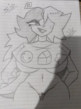 big_breasts blush breasts fpe fundamental_paper_education hyhy127op_artist tagme traditional_media_(artwork) zip_(fundamental_paper_education)