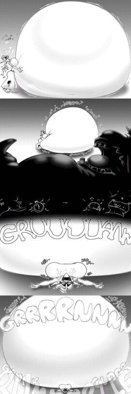 bigger_prey breast_expansion breast_growth breast_growth_(enlargement) breasts burping digested digestion digestion_noises female frye_(splatoon) hyper_belly megalodontia nintendo salmon_run salmonid_(splatoon) smaller_pred soft_vore splatoon splatoon_(series) splatoon_3 tentacle_hair unwilling unwilling_prey vore vore_belly