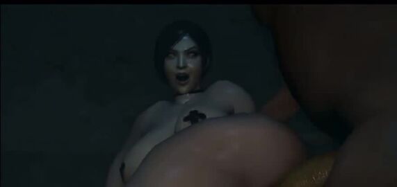10_seconds ada_wong ada_wong_(adriana) anal anal_sex asian_female ass big_breasts big_penis blowing_kiss breasts capcom dark-skinned_male fat_male lava_(artist) light-skinned_female looking_at_viewer music nipple_pasties pleasure_face resident_evil resident_evil_2 resident_evil_4 scat sfm shitting tagme video