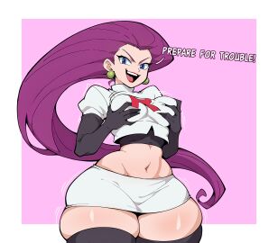 2024 2d ai_assisted alternate_body_type alternate_breast_size bottom_heavy breast_expansion breast_grab breast_growth breast_growth_(enlargement) breasts clothed earrings enormous_breasts female female_only giant_breasts gigantic_breasts grabbing_own_breast human human_only hyper jessie_(pokemon) light-skinned_female light_skin long_hair lustful_gaze massive_breasts monkechrome nintendo no_bra pink_hair pokemon seductive_eyes seductive_look teasing thick thick_thighs thighhighs tight_clothing