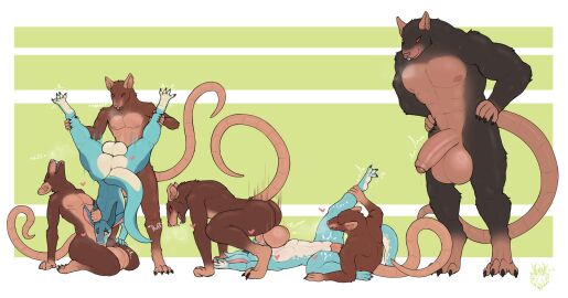 2024 abs absurd_res all_fours anthro artist_logo ass balls belly big_ass big_balls big_butt big_penis black_body blue_body blue_horn brown_body brown_butt claws colored dated deepthroat digital_drawing_(artwork) digital_media_(artwork) english_text fellatio female flat_chested genitals group group_sex heart_symbol hi_res holding_both_legs holding_horn holding_leg horn huge_balls huge_cock humanoid_genitalia humanoid_penis kobold larger_male light_balls light_body light_skin lizardman_(warhammer_fantasy) logo long_tail lying male male/female male/male mammal motion_lines multicolored_body multiple_penetration murid murine muscular muscular_anthro muscular_male nipples nude on_back on_side one_eye_closed open_mouth oral oral_penetration paws penetration penile penis pussy raised_leg rat red_eyes red_sclera rodent scalie sex simple_background sitting size_difference skaven smaller_female smaller_male smile sound_effects spread_legs spreading standing tail teeth text tongue two-tone_body vaginal_penetration warhammer_(franchise) warhammer_fantasy white_background white_balls white_belly white_body white_butt white_sclera wide_hipped_anthro wide_hipped_female wide_hipped_male wide_hips wolfarion yellow_eyes