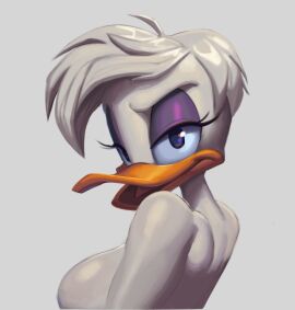 1girls 2024 anthro backboob bare_back beak breasts daisy_duck daisy_duck_(quack_pack) disney eyelashes female looking_back quack_pack shiny_skin sideboob thehumancopier