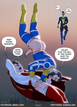 ass bara beard big_ass big_butt big_cock big_dick big_penis blowjob boner bubble_ass bubble_butt butt cock cum_drip cum_dripping cumdrip daddy dialogue dialogue_bubble dick dilf erection fat_ass fay_butt fellatio flying flying_sex gay grabbing_bulge hands_behind_head huge_ass huge_butt huge_cock invincible invincible_(comics) invincible_(superhero) invincible_(tv_series) large_ass large_butt looking_at_sex maki_lohi male male_only mark_grayson moustache muscles muscular muscular_ass muscular_butt muscular_male nolan_grayson omni-man oral oral_sex pants_down penis pink_tip precum precum_drip round_ass round_butt rubbing_bulge rubbing_penis sucking sucking_cock sucking_dick sucking_penis superhero_costume text text_bubble the_immortal thick_ass thick_butt thick_cock thick_dick thick_penis viltrumite watching_from_afar watching_sex yaoi yaoi_with_male_audience