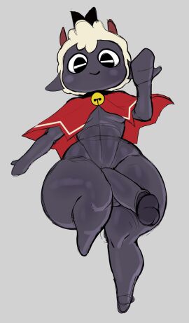1boy 2024 2d 2d_(artwork) anthro babyhunt4 balls bell big_penis black_body black_eyes blush bottom_heavy cape circumcised circumcised_penis cloak collar colored colored_sketch crown cult_of_the_lamb da_ra_ra_ra erect_penis erection functionally_nude functionally_nude_male furry grey_background headwear hips horn horns huge_cock lamb_(cult_of_the_lamb) looking_at_viewer male mitten_hands naked naked_male nude nude_male ovine penis practically_nude red_crown_(cult_of_the_lamb) sheep short_hair simple_background sketch slight_smile smile solo solo_male thick_thighs thighs white_fur white_hair wide_hips