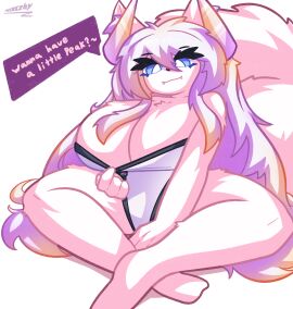 2d 2d_(artwork) 2d_artwork anthro anthrofied ass big_ass big_breasts big_butt big_thighs breasts breasts_bigger_than_head breasts_out clothed clothed_female crossed_legs digital_drawing_(artwork) digital_media_(artwork) fangs female female_focus female_only fluffy fluffy_ears fluffy_tail fox fox_ears fox_girl fox_tail full_body furry furry_breasts furry_ears furry_female furry_only furry_tail futuristic hi_res highres horns long_ears long_hair looking_at_viewer mookkzhy original original_character smile smiling smiling_at_viewer soft_breasts solo solo_female solo_focus swimsuit swimwear tight_clothing virtual_youtuber vtuber white_body white_fur white_hair