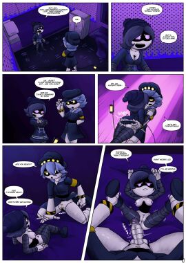 1boy 1girls 2d asking_for_help asking_for_it asking_for_sex ass ass_grab beanie big_dom_small_sub breasts clothed comic comic_page comic_panel dialogue dialogue_bubble english_dialogue english_text erect_penis erection female genital_size_difference glitch_productions humanoid humanoid_female humanoid_male imminent_sex male male/female murder_drones n_(murder_drones) nipples penis pussy robot robot_boy robot_girl robot_humanoid screen_face shoes_on size_difference skeletonkid5 tagme talking text tits uzi_(murder_drones) vagina virgin virginity_loss