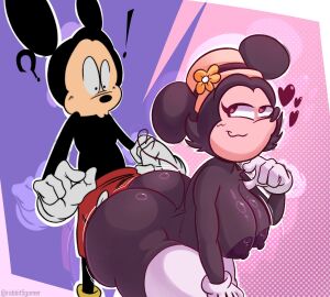 1boy 1girls 2025 anthro anthropomorphic artist_name ass big_ass big_breasts big_butt black_eyes black_fur breasts butt clothed_male confused crossover ears erection female flower flower_on_hat friday_night_funkin friday_night_funkin_mod gloves hat heart heart-shaped_tail heart_symbol implied_sex magret_mouse male male/female markus_(vs_mouse_retold) mouse_boy mouse_ears mouse_girl naked_female nude_female pale-skinned_female pink_eyes rabbit5gamer smug_face tail teasing_with_butt thighhighs vs_mouse vs_mouse_retold vs_mouse_tale