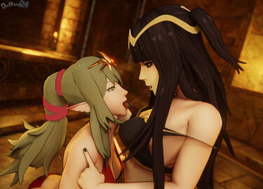2girls 3d after_kiss alternate_costume armpits ass ass_crack back bangs bare_arms bare_back bare_midriff bare_shoulders big_ass bikini bikini_skirt bisexual bisexual_female black_bikini black_eyes black_hair black_nails black_swimsuit breasts butt_crack caress caressing_face cleavage collarbone dochaunt24 female female_only femdom femsub fire_emblem fire_emblem_awakening green_eyes green_hair green_nails half-closed_eyes hand_on_another's_face hand_on_another's_shoulder indoors long_hair looking_at_another looking_down looking_up medium_breasts midriff multiple_females multiple_girls nail_polish nintendo off_shoulder open_mouth pointy_ears ponytail red_bikini red_swimsuit reward saliva saliva_trail sharing_partner shoulders sideboob slave swimsuit textless_version tharja_(fire_emblem) tiki_(fire_emblem) tiki_(fire_emblem)_(adult) tongue tongue_out trade two_side_up upper_body very_long_hair wife yuri