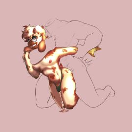 anthro asphyxiation bodily_fluids bovid bulge caprine clothing cum cumming_through_clothing duo ejaculation eyewear faceless_character faceless_male femboy fingers floppy_ears fluffy genital_fluids glasses goat hi_res hooved_fingers hooves horn male male/male mammal manhandling muscular muscular_anthro muscular_male nipples panties rough_sex sex small_horn small_tail smile spots stomach_bulge tail thatdamngoat thick_thighs underwear unfinished