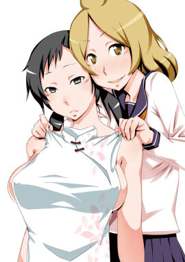 2girls breasts devil_survivor_(series) devil_survivor_2 female kanno_fumi sato_iori yanagiya_otome