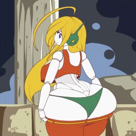 1girls alternate_ass_size alternate_breast_size animated artist_name artist_signature ass big_ass blonde-haired_female blonde_female blonde_hair breasts bubble_ass bubble_butt canon_panties cave_story clothing crop_top curly_brace fat_ass female female_only gif green_panties huge_ass jiggle jiggling_ass large_ass panties pants robot robot_girl sole_female solo solo_female struggling struggling_to_fit tagme thick_ass thick_thighs twitter_link visible_panties watermark wide_hips yellow-haired_female yellow_hair zedrin