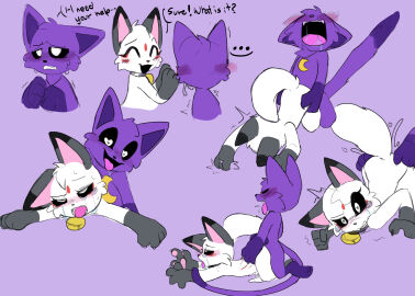 absurd_res ahe_gao anthro bell bell_collar bodily_fluids canid canine catnap_(poppy_playtime) cheek_tuft collar critters_(poppy_playtime) cum cum_inside doggy_style domestic_cat drooling duo excited excited_for_sex facial_tuft felid feline felis female feral fox from_behind_position fur genital_fluids hi_res ki_kidrew kiri_(ki_kidrew) looking_pleasured male male/female mammal mob_entertainment multicolored_body multicolored_fur no_humans nude poppy_playtime purple_body rough_sex saliva sex simple_background smiling_critters tears tongue tongue_out tuft white_body