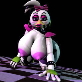 1girls 3d animatronic animatronic_female anthro ass blue_eyes breasts carnege111exe curvy curvy_body curvy_female curvy_figure female five_nights_at_freddy's five_nights_at_freddy's:_security_breach glamrock_chica_(fnaf) hips huge_ass huge_breasts large_breasts looking_at_viewer naked naked_female nipples pink_lipstick robot robot_girl scottgames seductive_look solo white_skin