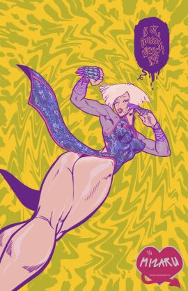 a.k.i. ass bubble_ass bubble_butt capcom female female_focus female_only light-skinned_female light_skin mizaru pale-skinned_female pale_skin pinup pinup_pose street_fighter thong upskirt