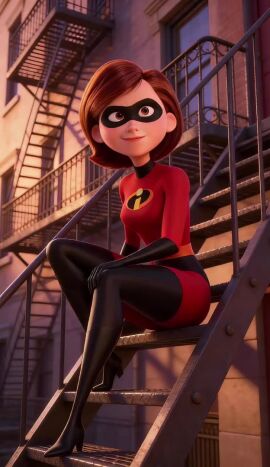 ai_generated animated flashing_breasts helen_parr latex_bodysuit no_bra tagme the_incredibles video