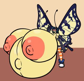 accessory antennae_(anatomy) anthro areola arthropod belly big_areola big_belly big_breasts big_nipples black_hair breasts butterfly clothing eyewear female footwear genitals gesture glasses hair hair_accessory hand_gesture hi_res huge_areola huge_belly huge_breasts hyper hyper_belly hyper_breasts hyper_pregnancy insect_wings insects legwear lepidopteran lepidopteran_wings multi_arm multi_limb multicolored_eyes navel nipples non-mammal_breasts outie_navel pattern_clothing pattern_legwear pattern_stockings pink_nipples pregnant pregnant_female puffy_nipples pussy shoes simple_background sneakers solo sprucy stockings striped_clothing striped_legwear striped_stockings stripes two-tone_eyes v_sign wings yellow_body